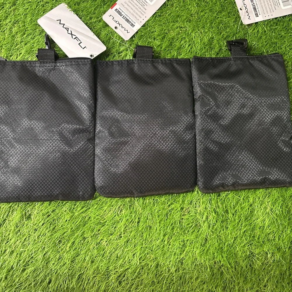 3 Maxfli Deluxe Valet Bags Attaches to Golf Bag protects phones Etc Great Gift!!